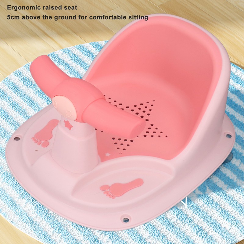 Infant Bath Seat with Backrest Strong Suction Cup Ergonomic Anti