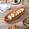 CAMLOT Lucky Boat Serving Tray, Acacia Solid Wood Interesting Shape