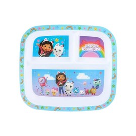 Gabby's Dollhouse 3-Section Children's Divided Plate –BPA-Free, Durable & Colorful Dining for Toddlers and Children, Perfect for Balanced Meals