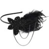 BABEYOND Vintage 1920s Headband 1920s Headpiece Feather Beaded Headband Crystal