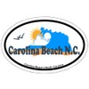 CafePress Carolina Beach NC Waves Design Oval Car Bumper Sticker