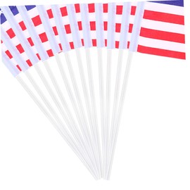 FUNOMOCYA Waving Flag 12 Small American Flags Hand Flags for Patriotic Events 14x21cm