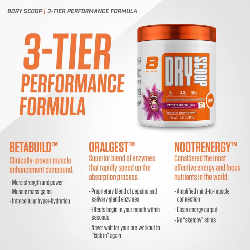 Dry Scoop Ballistic Supps Extreme Pre-Workout for Men and Women,