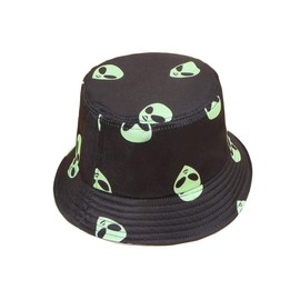 Women Men Ailen Bucket Hat Double-Side Reversible Fisherman Cap Summer Travel Bucket Beach Outdoor Sun Hat