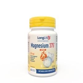 LongLife Magnesium 375® Sport | Energia e funzione muscolare | 5 sali di magnesio ad alta biodisponibilità | Con potassio e vitamine del gruppo B | 60 tavolette | Senza glutine e doping free