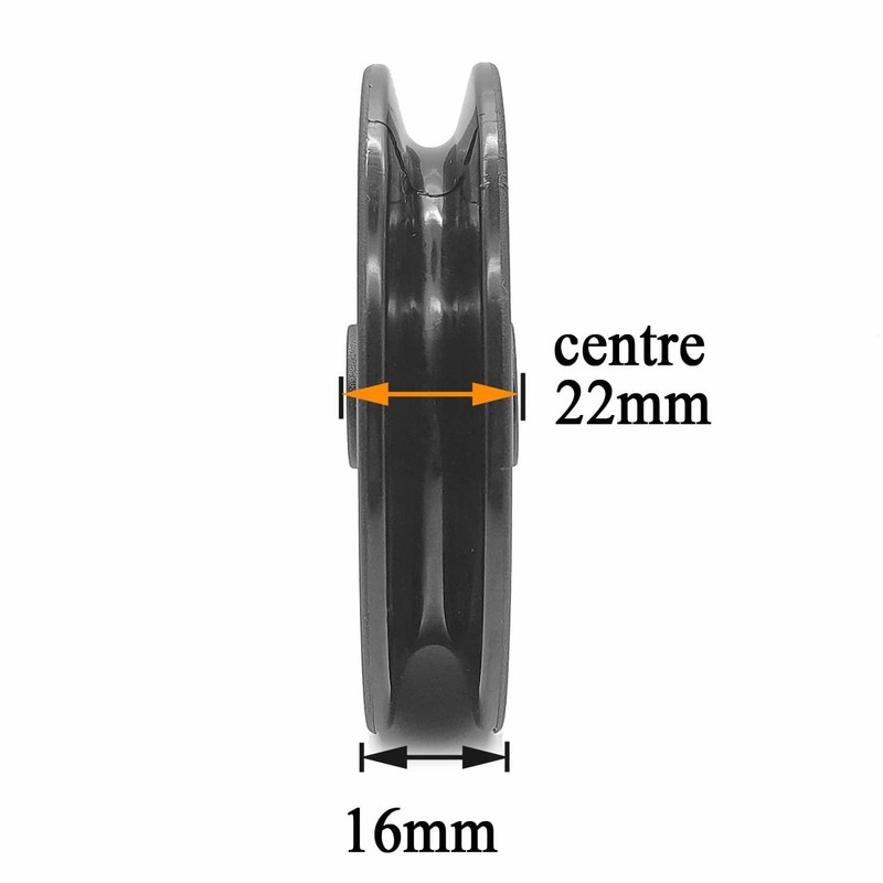 90mm Pulley Wheel Bearing Nylon - Grooved Edge Wearproof Pulleys