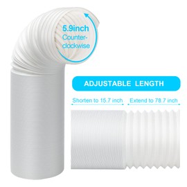 NEAGLORY Portable Air Conditioner Hose 2Pack - AC Hose with 5.9" Diameter, Anti-Clockwise Thread, Length up to 78.7" - Exhaust Hose for Portable AC Vent Compatible