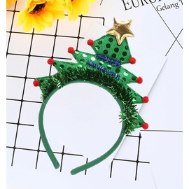 RmKbe Christmas Headbands Christmas Tree Headband Novelty Xmas Headband Christmas Tree Sequin Headdress for Christmas Costumes Accessory