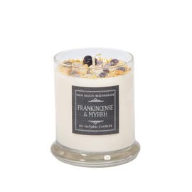 Frankincense & Myrrh Candle by New Moon Beginnings - Winter Holiday Candles - Herb & Crystal Candles - Soy Candle - Christmas Candles