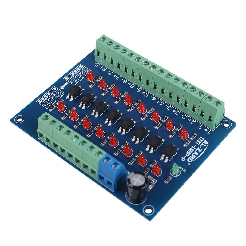 DONGKER Optocoupler Isolation Board, 24V to 3.3V 8-Channel Photoelectric Isolation