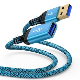 USB Extension Cable, 10FT USB Extender, USB 3.0 Extension Cable, Male to Female Cord 5Gbps High Speed Data Transfer Compatible for Webcam, Printer, Mouse, Keyboard, Flash Drive, Hard Drive, Controller