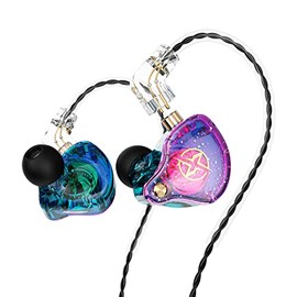 Auriculares intraurales con cable, Colorful Hybrid monitores intraurales, auriculares HiFi de graves profundos con cables desmontables con pin B, auriculares aislantes de ruido (micrófono) (Vistoso)