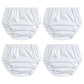 SMULPOOTI Rubber Training Pants for Toddlers Plastic Pants Swim Diaper Covers for Toddlers Premium Plastic Underwear Covers for Potty Training Rubber Pants for Toddlers 4 Packs White 6T