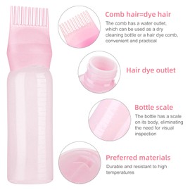 Kisvic Pack of 4 Hair Oil Applicator, Root Comb Applicator Bottle and Hair Massage Brush, Hair Oil Applicator Bottle - Reliable Hair Styling Tool for Hair Dye Colouring