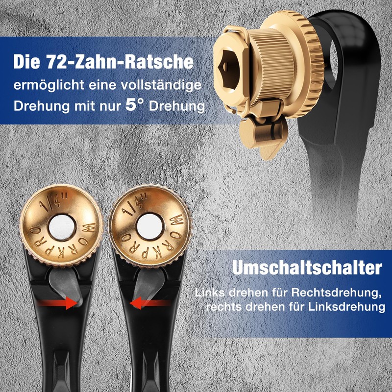 WORKPRO Socket Set 1/4" Drive, 34 Piece Socket and Bit