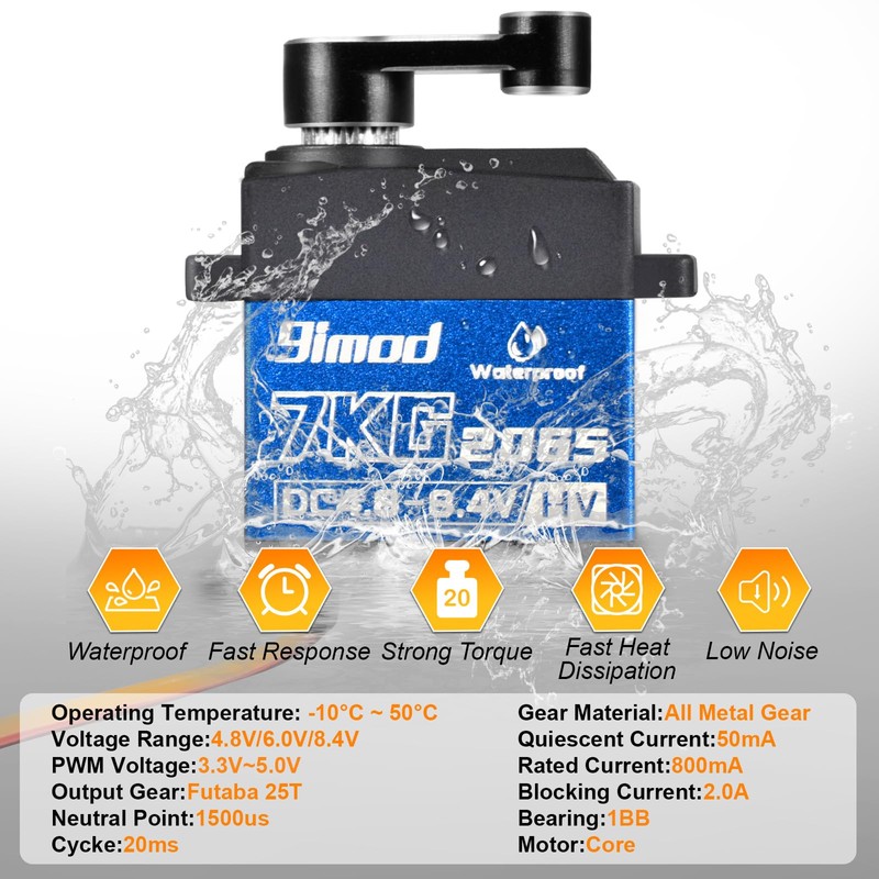 9imod 7KG Servo Waterproof High Torque RC Steering Servo 2065