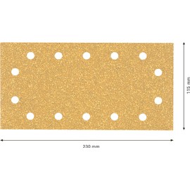 Bosch Professional Expert C470 Sandpaper with 14 Holes (for Hardwood, Paint on Wood, 115 x 230 mm, Grit 40, Orbital Sander Accessories), Pack of 10