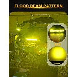 Chelhead 11 Inch Led Light Bar for Truck, 9-36V Flood Beam LED Off Road Driving Fog Light Pods 50W Amber Fog Lights Compatible with Trucks Jeep Boat UTV CAN AM ATV Yamaha CFMOTO
