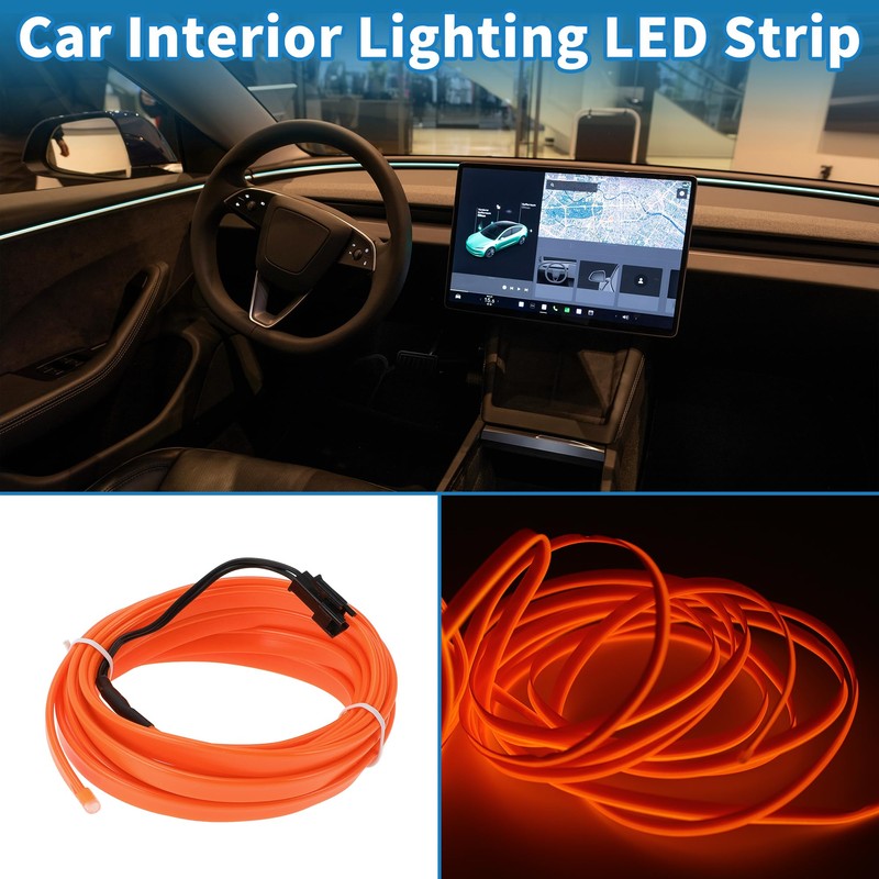 X AUTOHAUX 3 Meter EL Wire Cable LED Glow String