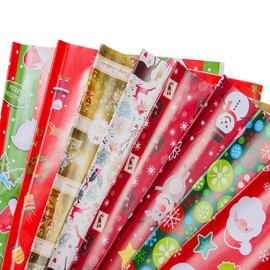 Tawatinat Christmas Wrapping Paper for Kids Boys Girls Men Women - Reindeer, Snowmen, Trees, Socks, Snowflakes - 9 Sheets 20"x 27" Folded