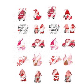 Valentine's Gnomes WATERSLIDE Nail Decals - Nail Art Decals