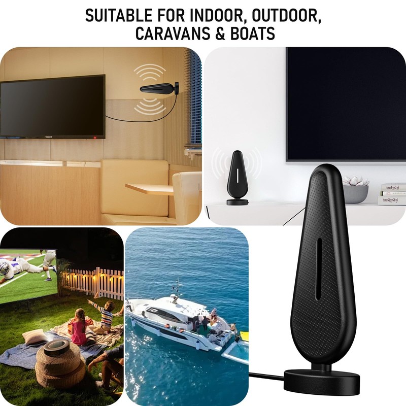 Indoor/Outdoor TV Aerial with Magnetic Base