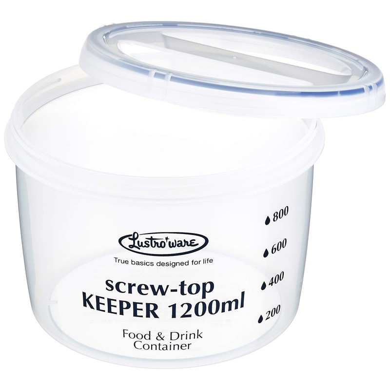Iwasaki Kogyo Antibacterial Storage Container Screw Top Keeper 1200 Shallow