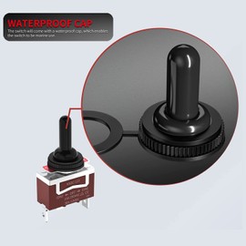 LALOCAPEYO Waterproof 12 Volt Instantaneous Toggle Switch (ON)- Off - (ON) 15A 12V DC/250V AC DC Marine SPDT Switch 3 Way Double Reset Button Toggle Switch with Weatherproof Trunk Cover Suitable