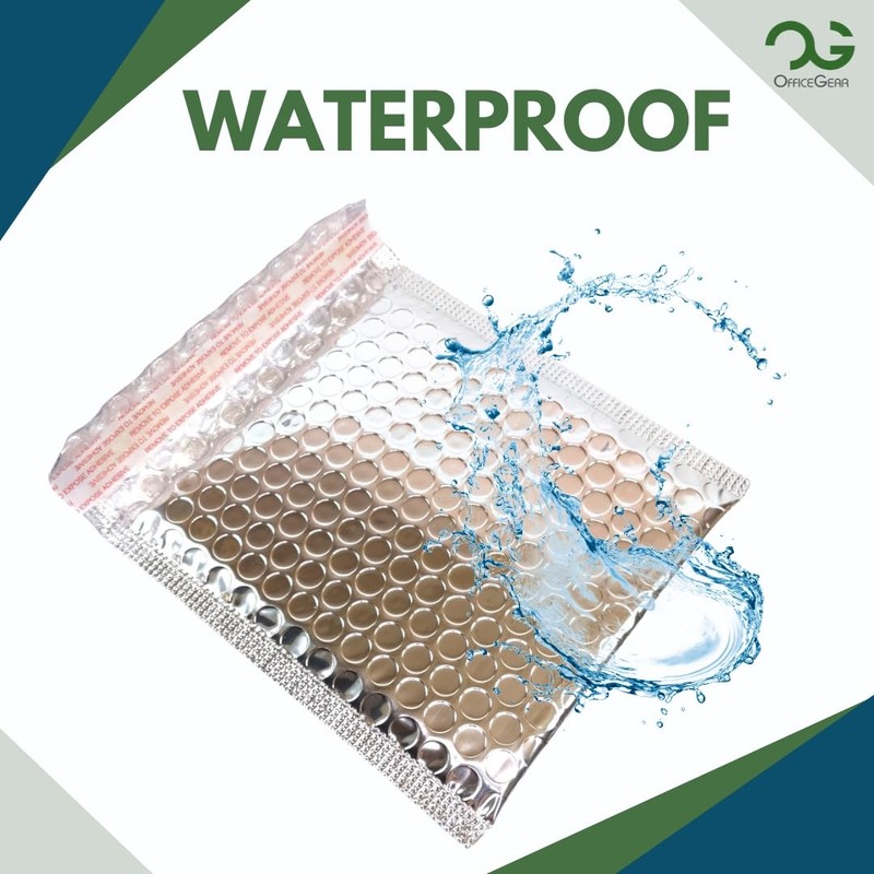 OfficeGear Metallic Silver Bubble Envelopes (10 Pack) - Small A6