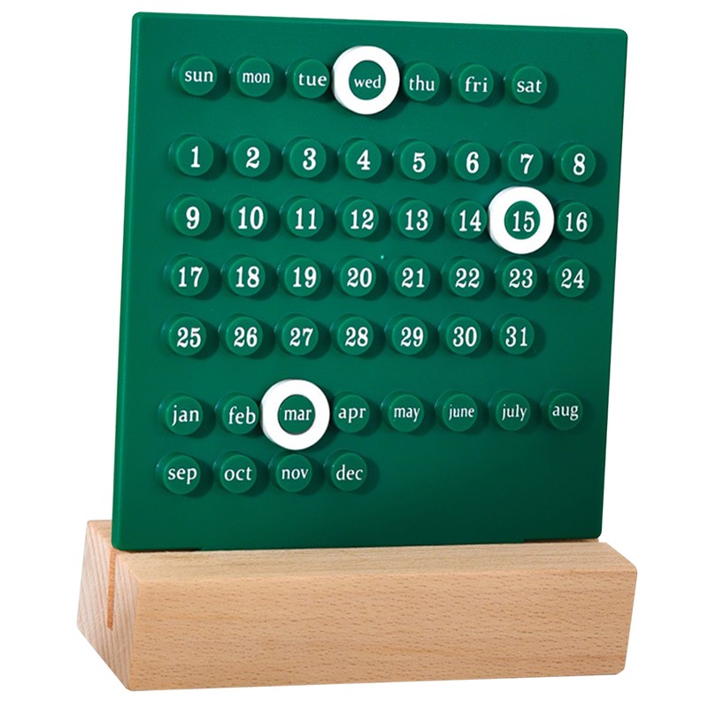 Wooden Kids Calendar DIY Hand Operated Develop Planning Skills Perpetual
