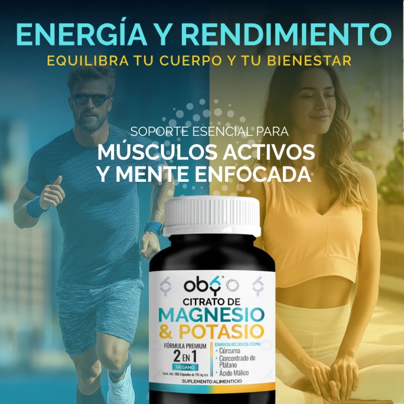 Citrato Magnesio Y Citrato Potasio Curcuma, Extracto Platano, Acido Malico