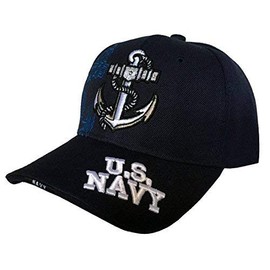 Gorra de béisbol bordada en 3D, azul marino, Marino, Ajustable