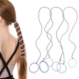 Ymapinc 3Pcs Elastic Braided Hair Ties for Sports, Spiral Braided Hair Ties for Women, Ponytail Ropes for Dating Shopping Dressing Dresses Gym Yoga Running Swimming Workout Curly Straight Hairs