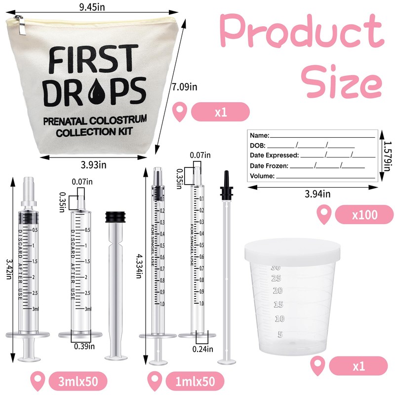 Geiserailie 100 Set Colostrum Collector Kit Include 100 1ml /3ml