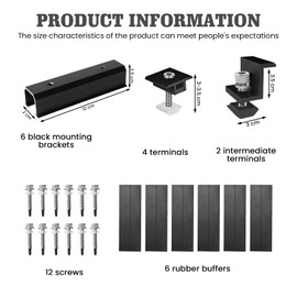Balcony Power Station Bracket, Solar Panel Bracket, Solar Panel Bracket, 12 cm Aluminium Rails + Adjustable Clamp for 30-35 mm Thick Modules, Solar Panel Mounting Set for Flat Roof Trapezoidal Roof