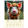 Pets decorated with flowers for their holiday, US-Version (Wall Calendar