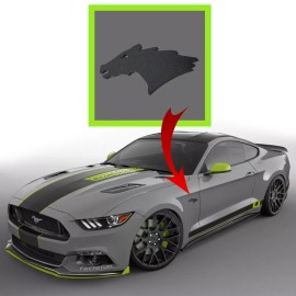 FMS Gear Pair Stang HEAD Emblems Fits Ford Mustang GT 5.0 Fender Badge Coyote eco eb rtr