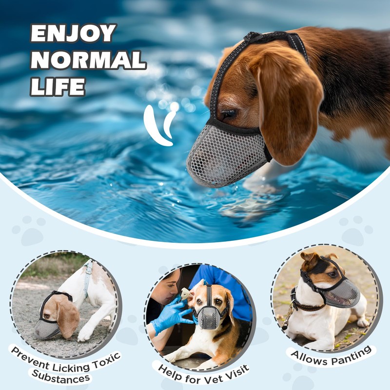 Dog Muzzle,Mesh Soft Muzzle for Small Medium Large Sized Dogs,