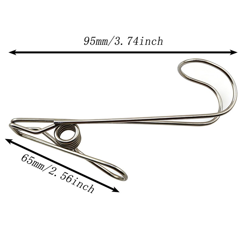 YTgilo 10PCS Stainless Steel Short Tail Hook Clips Multifunctional Strong