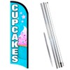 Vista Flags CUPCAKES Premium Windless Feather Flag Bundle (Complete Kit)
