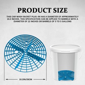 HQRNYP 2PCS Car Wash Bucket Insert, Auto Detail Grit Gaurd Buckets Filter Helps Remove Dirt and Debris, Car Dirt Guard Insert Wash Filter Fits 12 Inch Diameter Buckets or 3-5 Gallon Bucket (Blue)