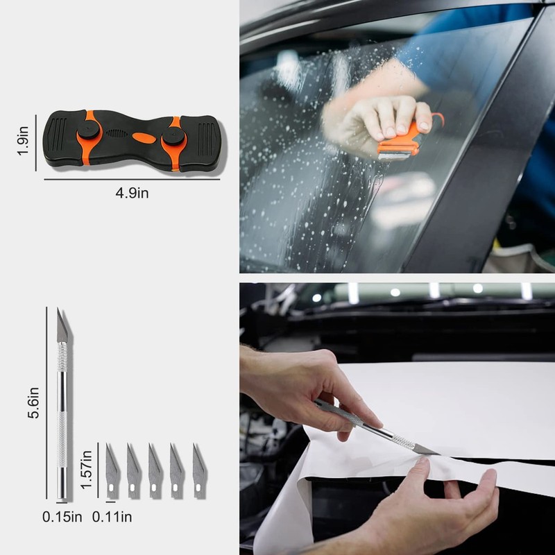 YXGOOD 9 Pcs Vehicle Car Window Tint Application Tools Kit