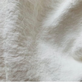 JOWOLLINA Fitted Sheet Made of 100% Linen, Stonewashed (100 x 200 + 25 cm, Off White Soft)