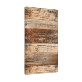 Brown Wood Single Blank Wall Plate 1 Gang No Device Blank Wallplate Rustic Farmhouse Wood Grain Decorative Outlet Cover Switch Plates, 4.50 x 2.76 Inch