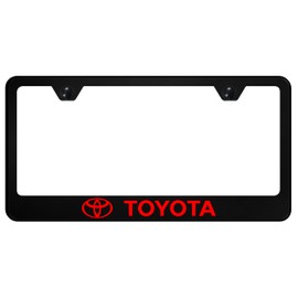 Au-TOMOTIVE GOLD Logo Poly Carbonate License Plate Frame for Toyota (Red on Black)
