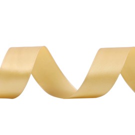 KSRIGHT 1 inch（2.54cm Wide) x 50 Yards Double Faced Gold Satin Ribbon for Gift Wrapping,Wedding Decoration, Bows Making, Sewing, DIY Crafts