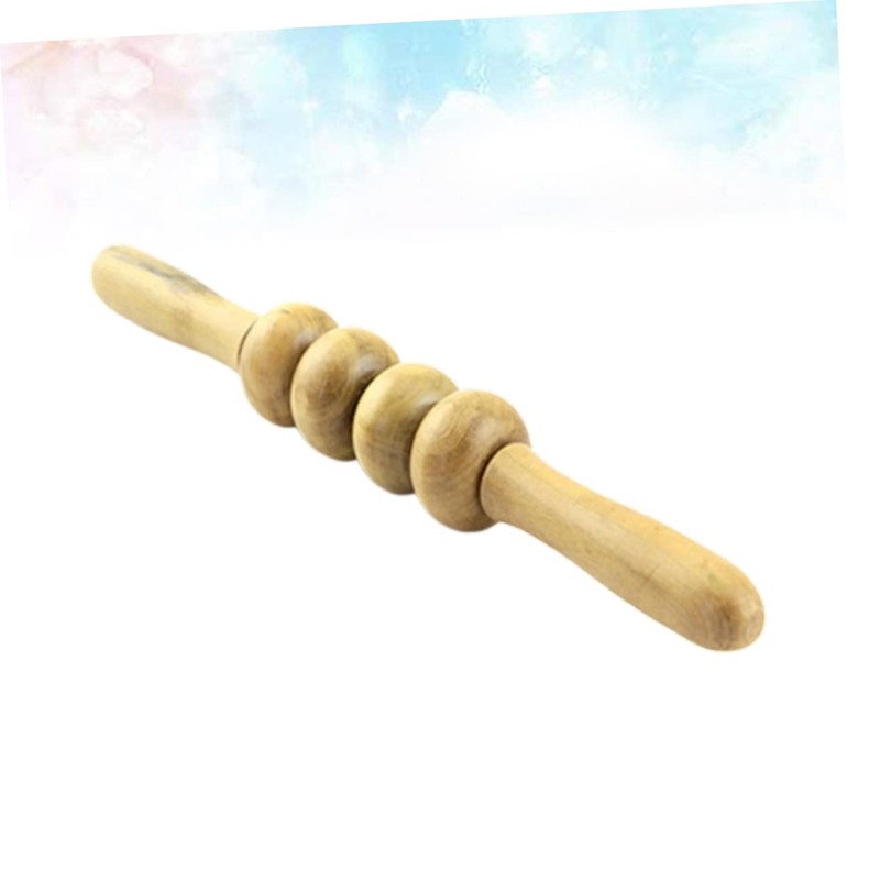 Baluue Wooden Muscle Massager Stick Full-body Massage Roller for Muscle