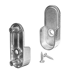 HDbonemu 15mm x 30mm Oval Closet Rod End Supports (Single Hole) with Rear Facing 6.5mm Pins (Pack of 40)