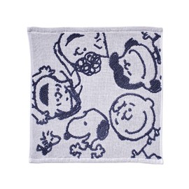 Nishikawa Snoopy Wash Towel, 13.4 x 13.8 inches (34 x 35 cm), Washable, 100% Cotton, Soft with No Twist Yarn, Gauze Fabric, No Twist Yarn, Friends Peanuts GANG, Made in Japan, Made in Imabari, Blue,