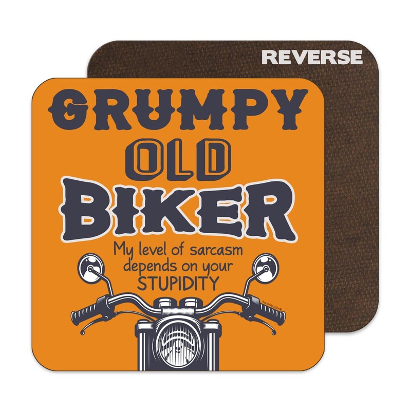 Motorcycle Coaster. Grumpy Old Biker - My Level of Sarcasm